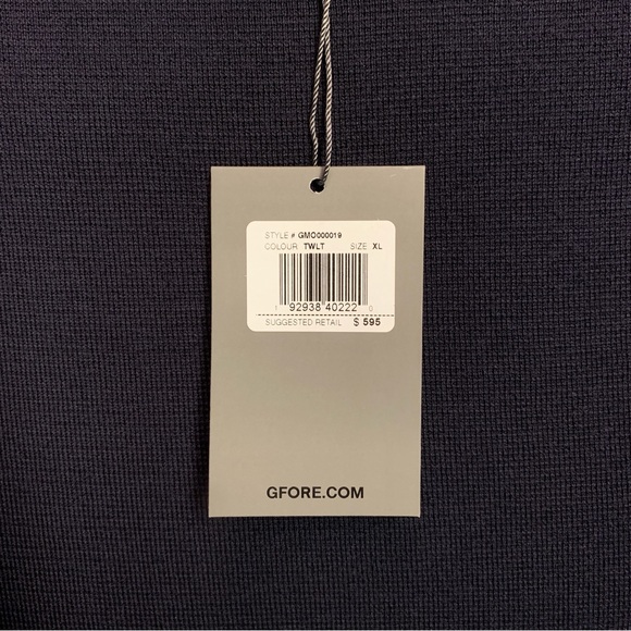 G/FORE Nylon Hybrid Sweater Jacket Full Zip w/ Packable Hood MEDIUM Navy Blue - Picture 11 of 12